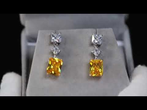 Womens Yellow Diamond Earrings