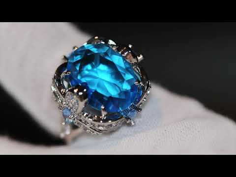 big blue diamond ring