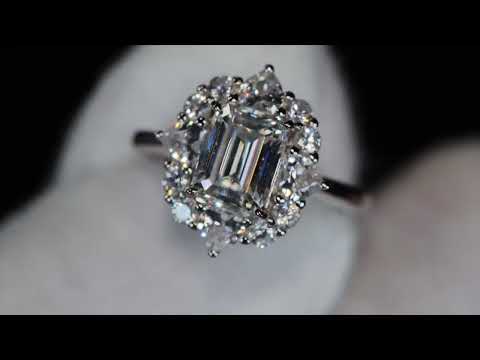 Womens Moissanite Diamond Engagement Ring