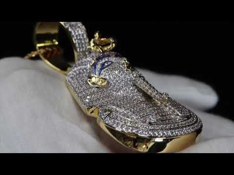 Load and play video in Gallery viewer, Gold Diamond Pharaoh Pendant
