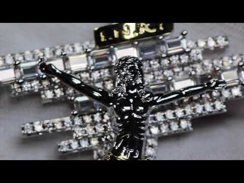 Baguette Cut Diamond Jesus Cross Pendant