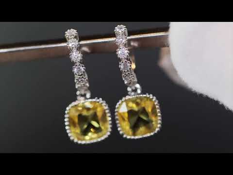 Womens yellow diamond earrings