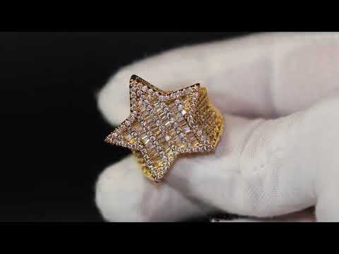 gold Iced Out Star Rings