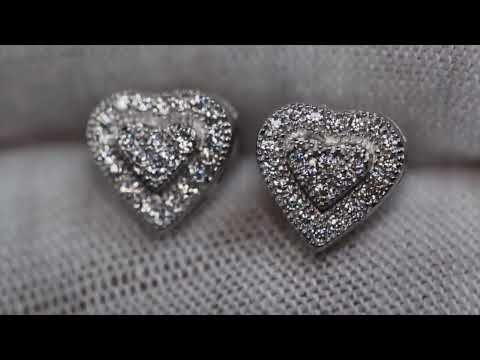 Load and play video in Gallery viewer, Moissanite Heart Ear Studs
