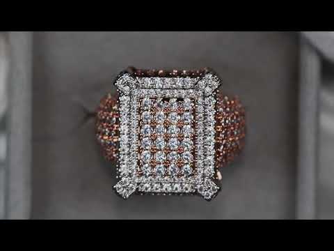 Load and play video in Gallery viewer, iced out rose gold ring
