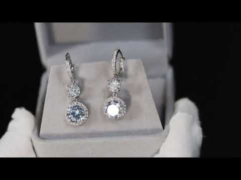 Womens Silver Diamond Earrings