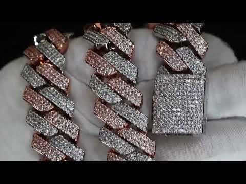 Load and play video in Gallery viewer, Rose Gold Two Tone Cuban Chain
