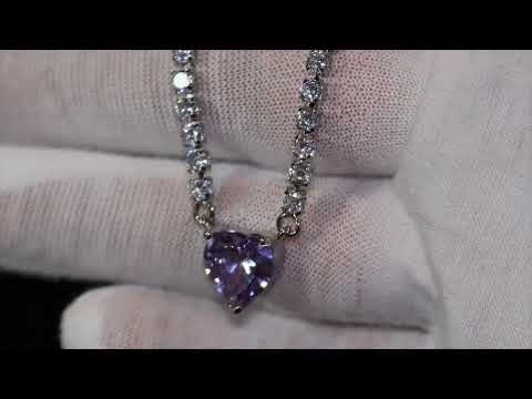 purple heart diamond pendant