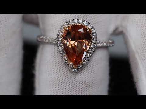 Load and play video in Gallery viewer, Pear Cut Champagne Diamond Ring
