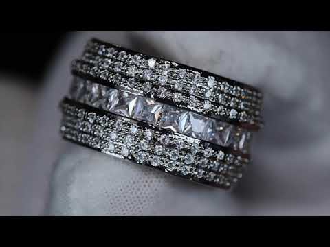 Load and play video in Gallery viewer, mens silver diamond ring
