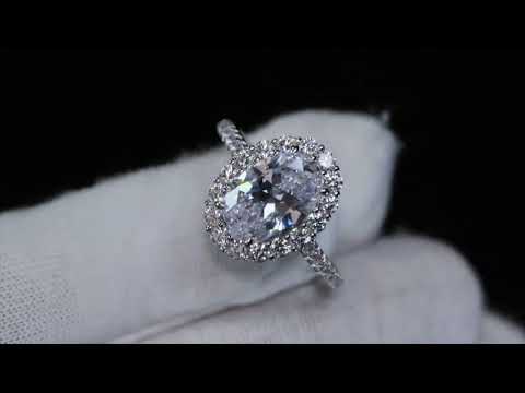 Load and play video in Gallery viewer, 3.0ct Womens Oval Diamond Ring | Oval Cut Diamond Ring
