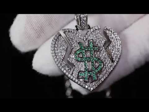 Load and play video in Gallery viewer, Iced Out Heart Pendant
