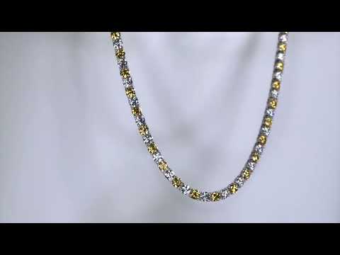 Load and play video in Gallery viewer, Yellow Moissanite Diamond Tennis Chain
