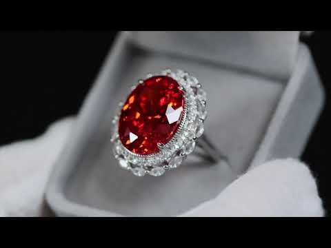 Womens Big Red Diamond Ring