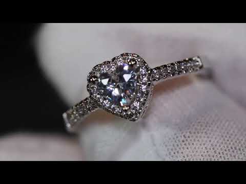 Womens diamond heart ring