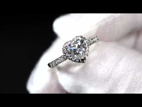 Moissanite Diamond Heart Ring