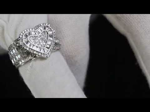 Baguette Diamond Heart Ring