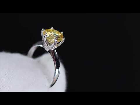 Yellow Moissanite Diamond Ring