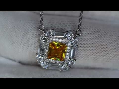 Load and play video in Gallery viewer, Womens Yellow Diamond Pendant
