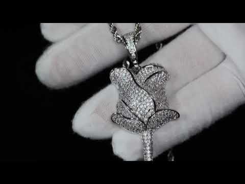 Iced Out Rose Pendant