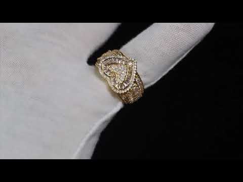 Gold Baguette Diamond Heart Ring