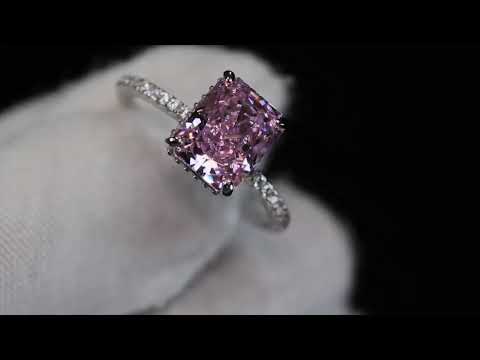 Womens Pink Lab Diamond Ring