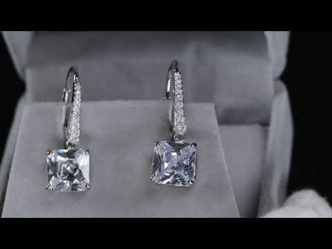 Princess cut diamond earrings