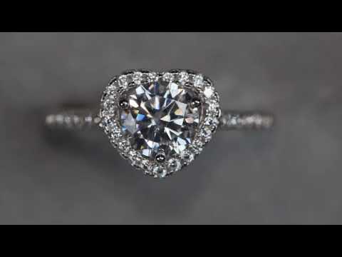 Moissanite Diamond Heart Ring