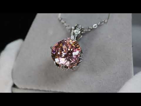 Load and play video in Gallery viewer, Pink Lab Diamond Pendant
