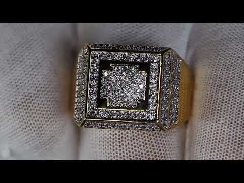 Load and play video in Gallery viewer, Mens Gold Hip Hop Ring
