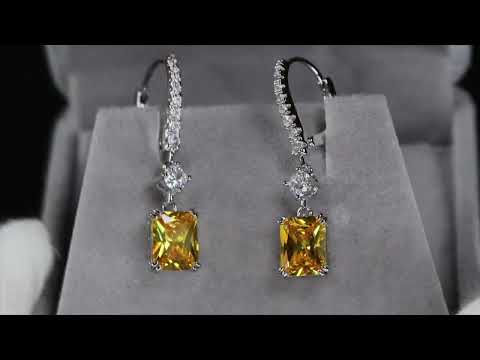 Yellow Diamond Hoop Earrings