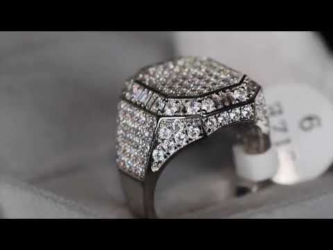 Load and play video in Gallery viewer, mens big iced out ring
