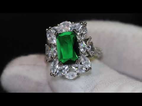 Emerald green diamond ring