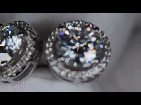 Load and play video in Gallery viewer, Big Moissanite Diamond Ear Studs
