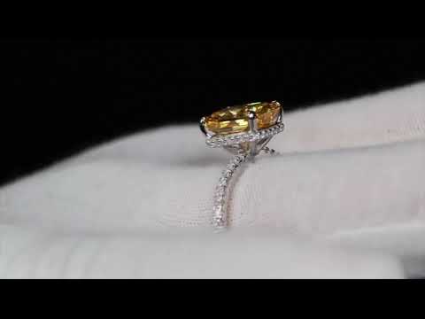 Load and play video in Gallery viewer, Yellow Lab Diamond Engagement Ring
