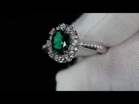 Load and play video in Gallery viewer, Colombian Emerald Engagement Ring 
