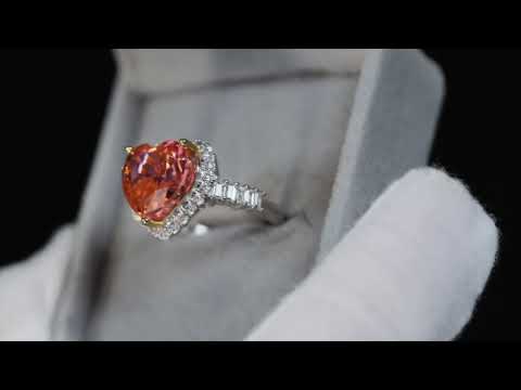 Load and play video in Gallery viewer, Peach Diamond Heart Ring
