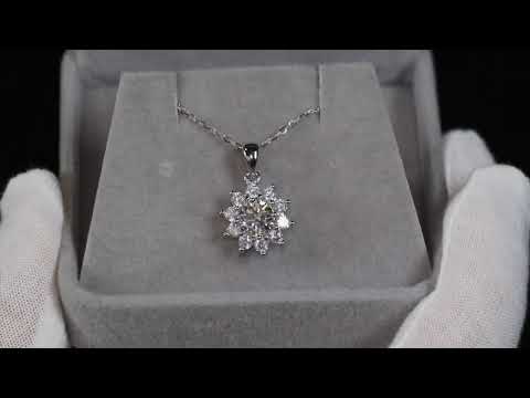 Load and play video in Gallery viewer, Moissanite Diamond Snowflake Pendant
