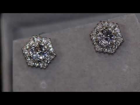 octagon diamond ear studs