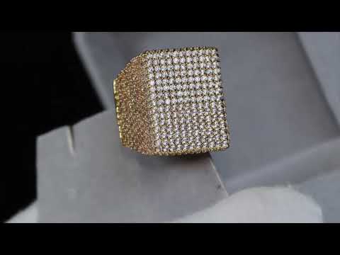 Mens Big Gold Diamond Ring