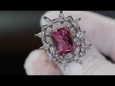 Load and play video in Gallery viewer, big pink diamond ring
