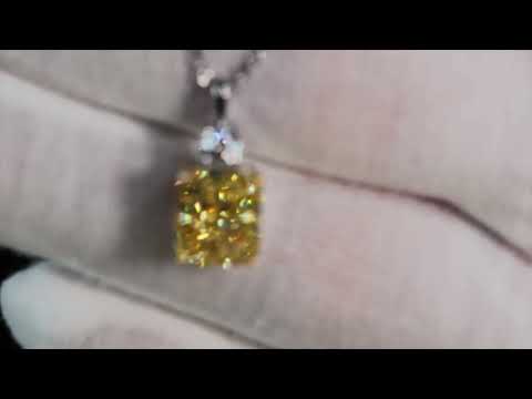 Yellow Crushed Diamond Pendant