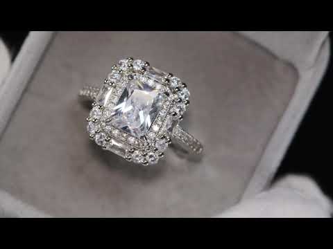 Load and play video in Gallery viewer, Radiant Cut Diamond Engagement Ring | Womens Radiant Diamond Rings
