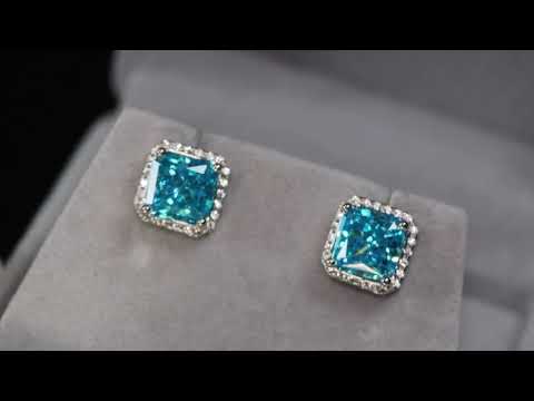 Blue Diamond Ear Studs