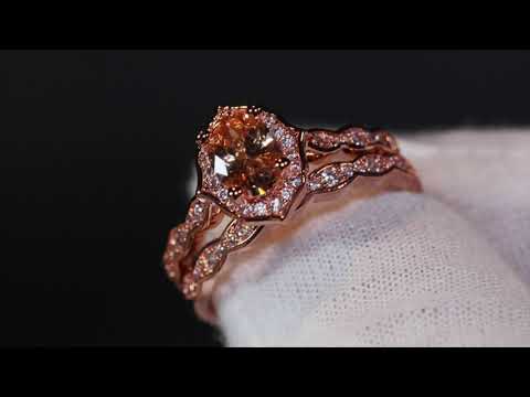 Load and play video in Gallery viewer, Rose Gold Engagement Ring Set
