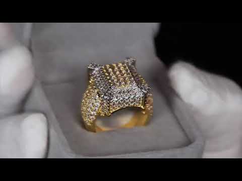 mens gold iced out ring