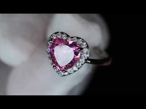 Load and play video in Gallery viewer, Pink Heart Cut Diamond Ring
