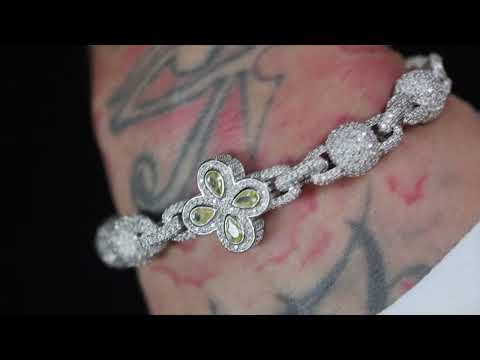Men's Diamond Ball Bracelet | Men's Yellow Diamond Bracelet | Iced Bracelet