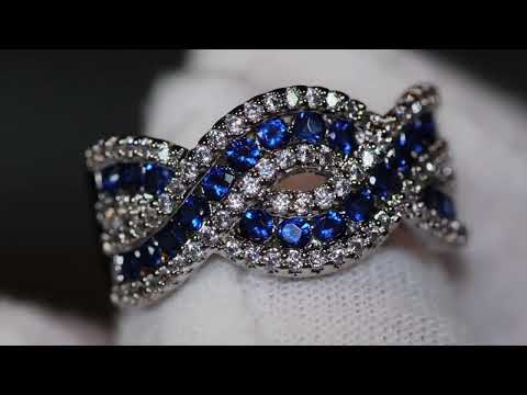 Mens blue infinity diamond ring