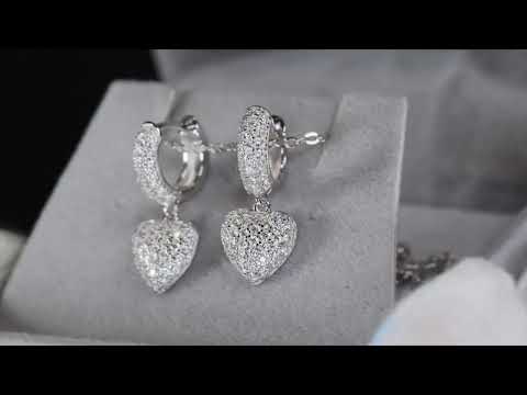 Moissanite Diamond Heart Earrings